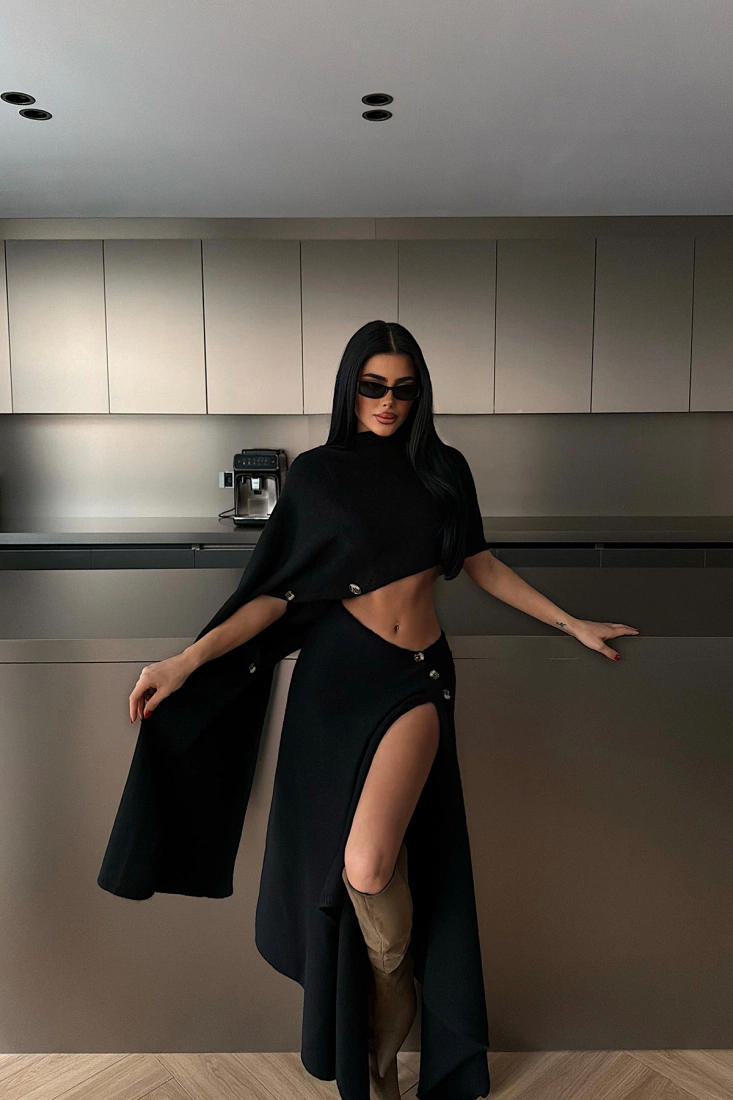 Siyah Suzette Triko Takım ATE-4399 - EYYO