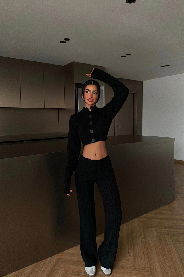 Siyah Isobel Triko Takım