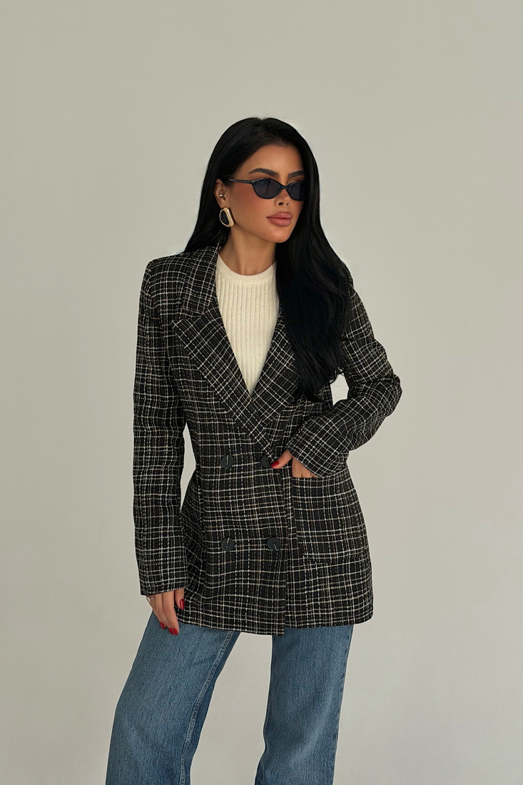 Siyah Ekose Kody Ceket ATE-3966 - EYYO