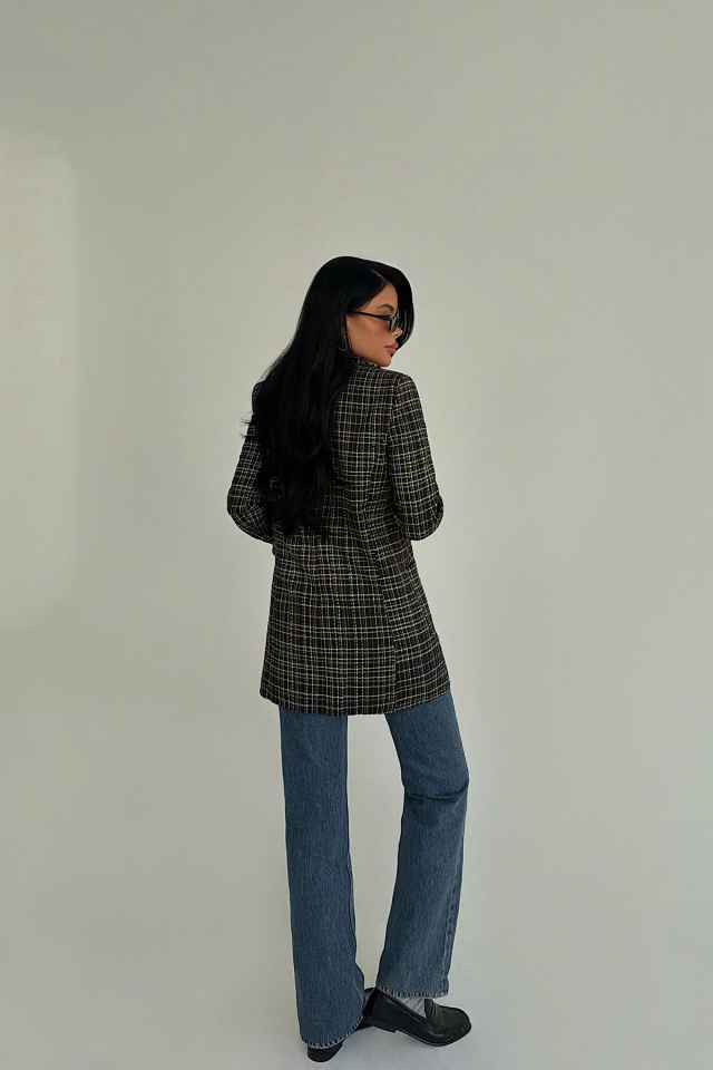 Siyah Ekose Kody Ceket ATE-3966 - 3