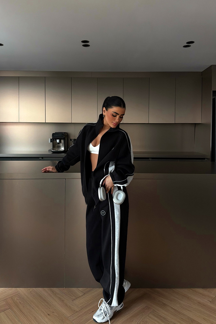 Siyah Gionna Eşofman Takımı ATE-4353 - EYYO