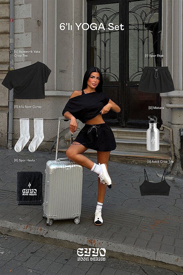 Siyah Elmira 6 Lı Yoga Set ATE-6208 - 1