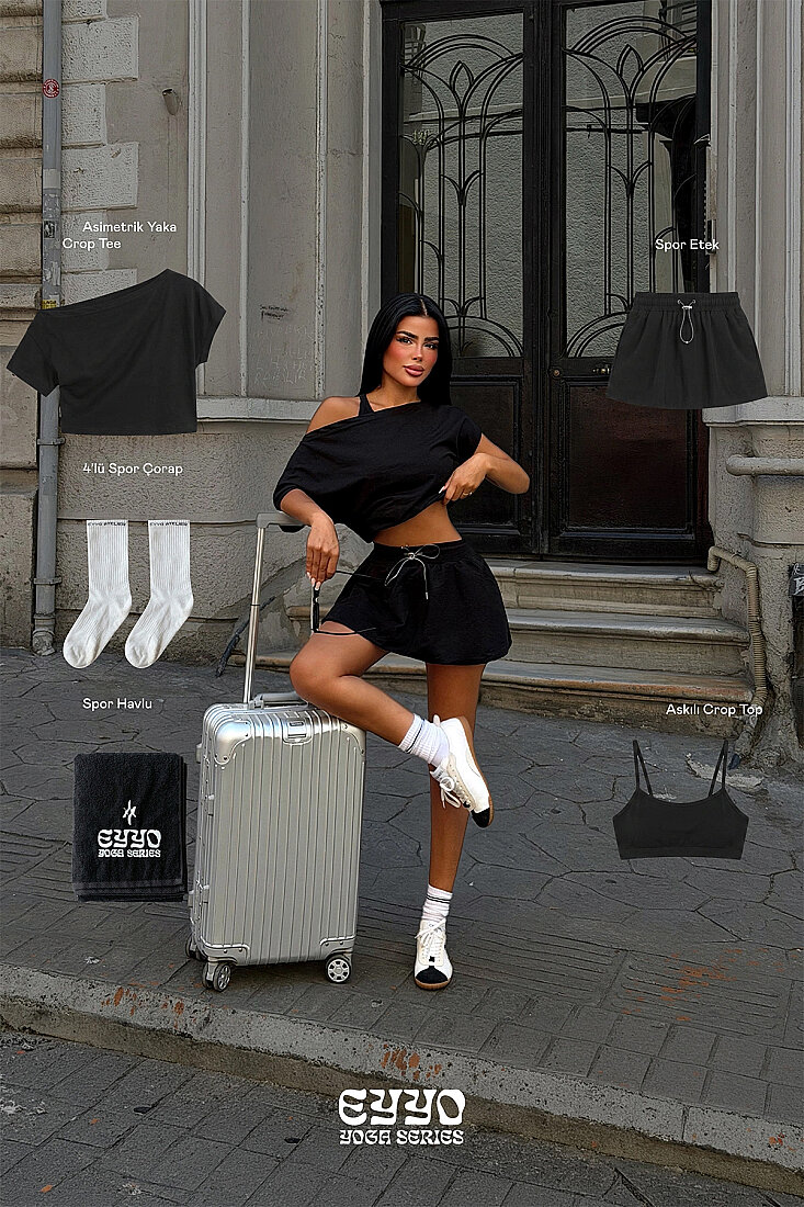 Siyah Elmira 5 Lı Yoga Set