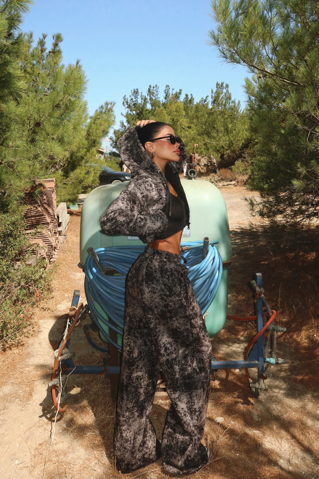 Siyah Joelle Desenli Eşofman Takım ATE-3642 - 4