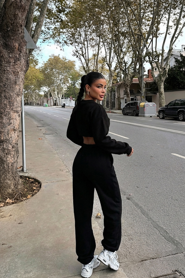 Siyah Fluid Eşofman Takım ATE-3702 - 2