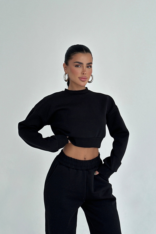 Siyah Fluid Eşofman Takım ATE-3702 - 2