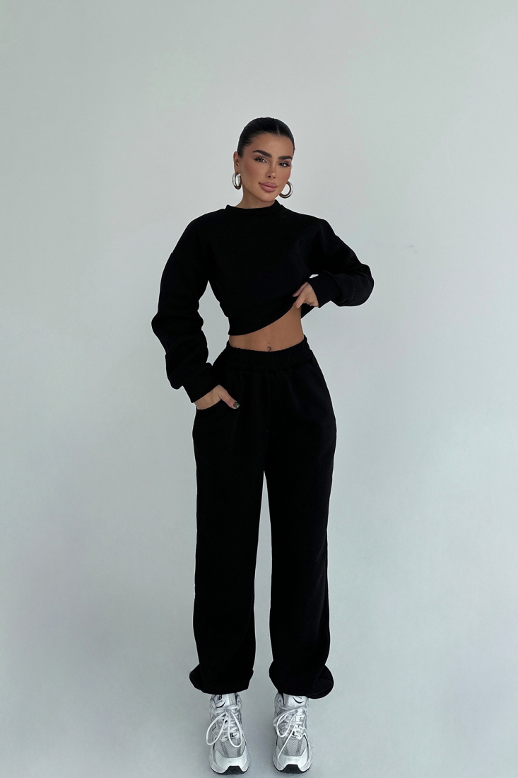 Siyah Fluid Eşofman Takım ATE-3702 - EYYO