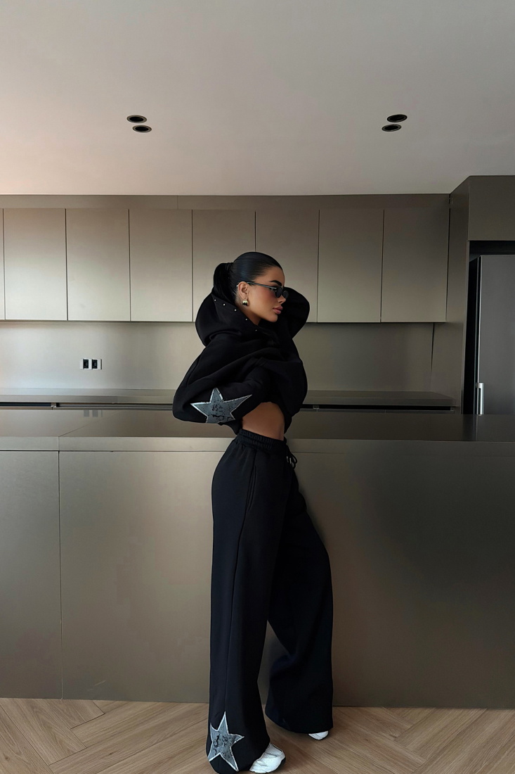 Siyah Stars Eşofman Takım ATE-3720 - EYYO