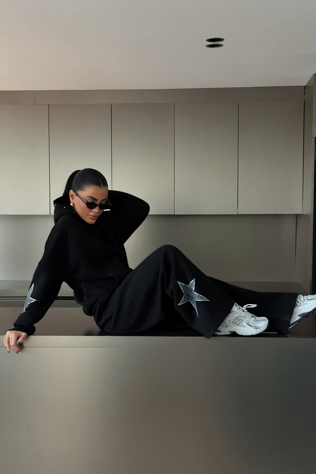 Siyah Stars Eşofman Takım ATE-3720 - 4