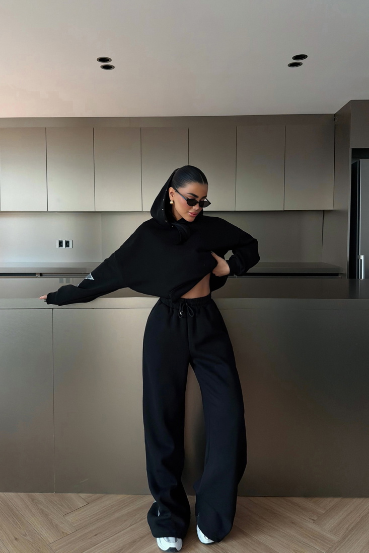 Siyah Stars Eşofman Takım ATE-3720 - EYYO