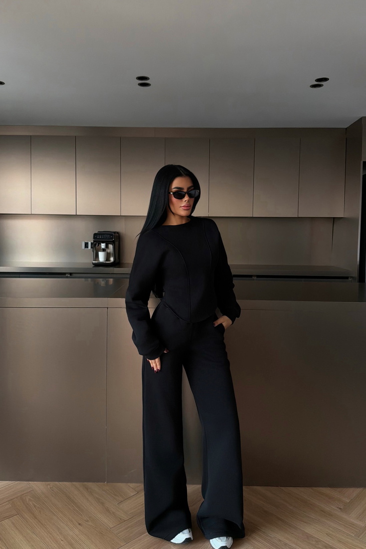 Siyah Oska eşofman takımı ATE-4104 - EYYO