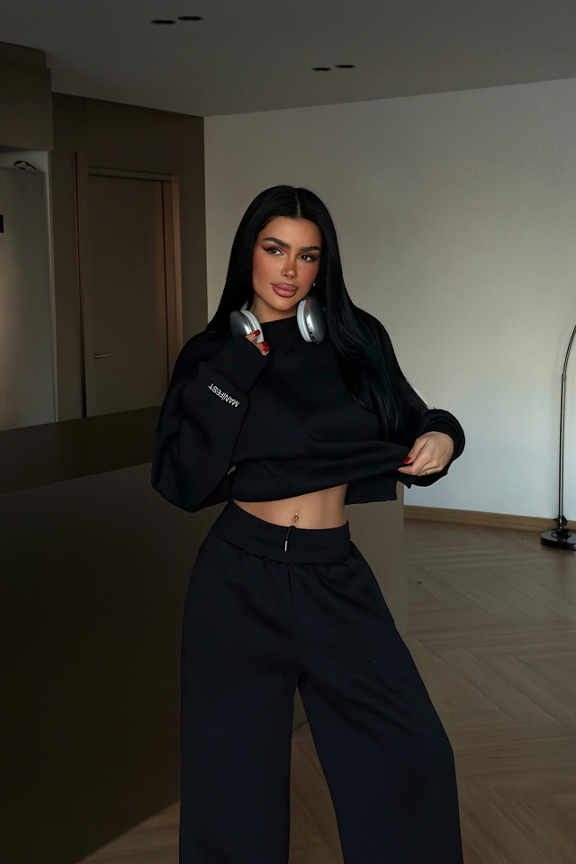 Siyah Manifest Eşofman Takımı ATE-4166 - 2