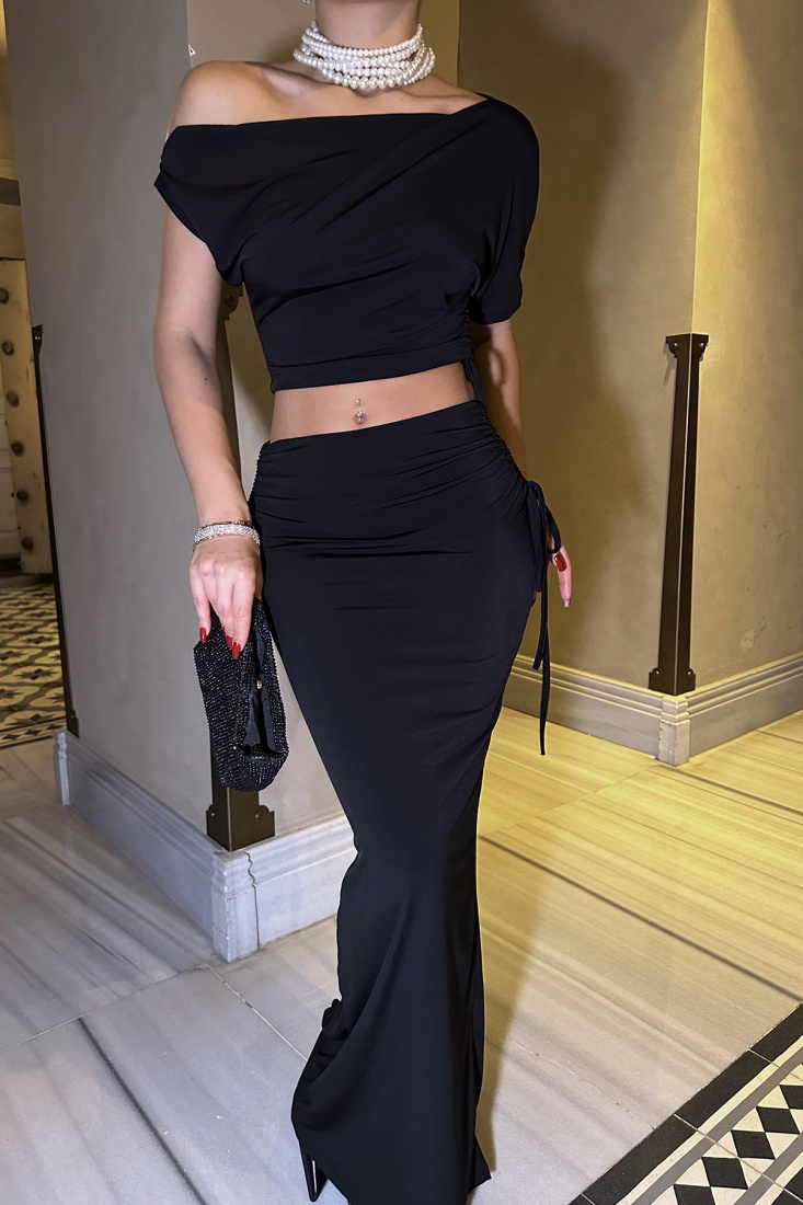 Jemıma Siyah Etekli Takım ATE-0846 - EYYO