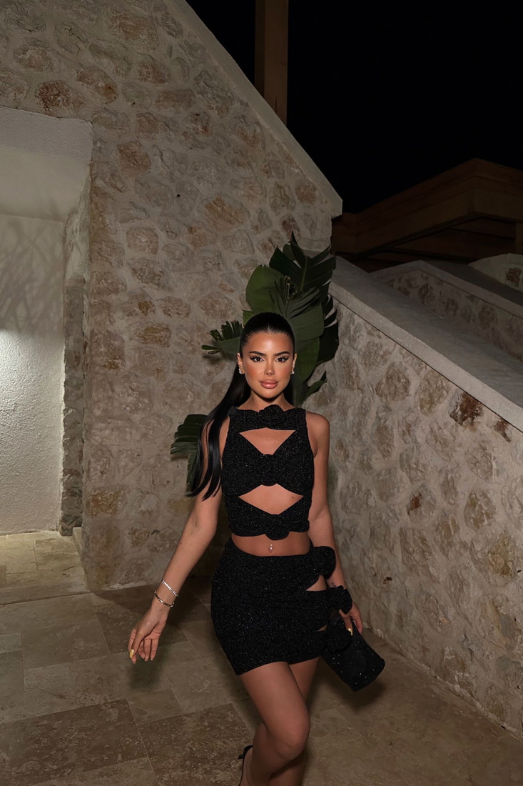 Siyah Agnes Simli Takım ATE-1100 - EYYO