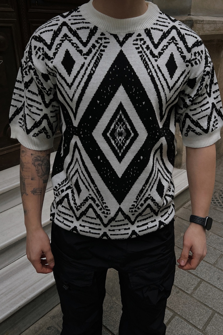 Siyah Etnik Desen Kazak ATE5251 - 