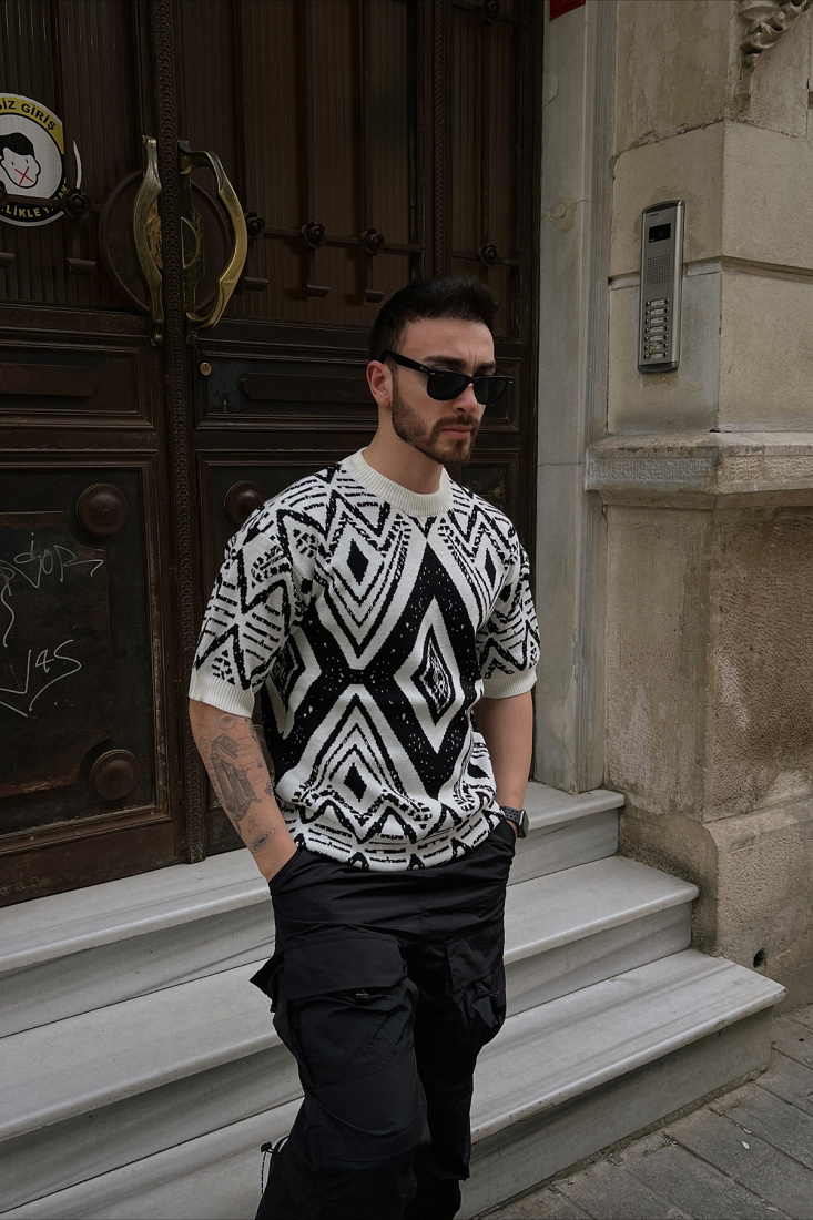 Siyah Etnik Desen Kazak ATE5251 - 