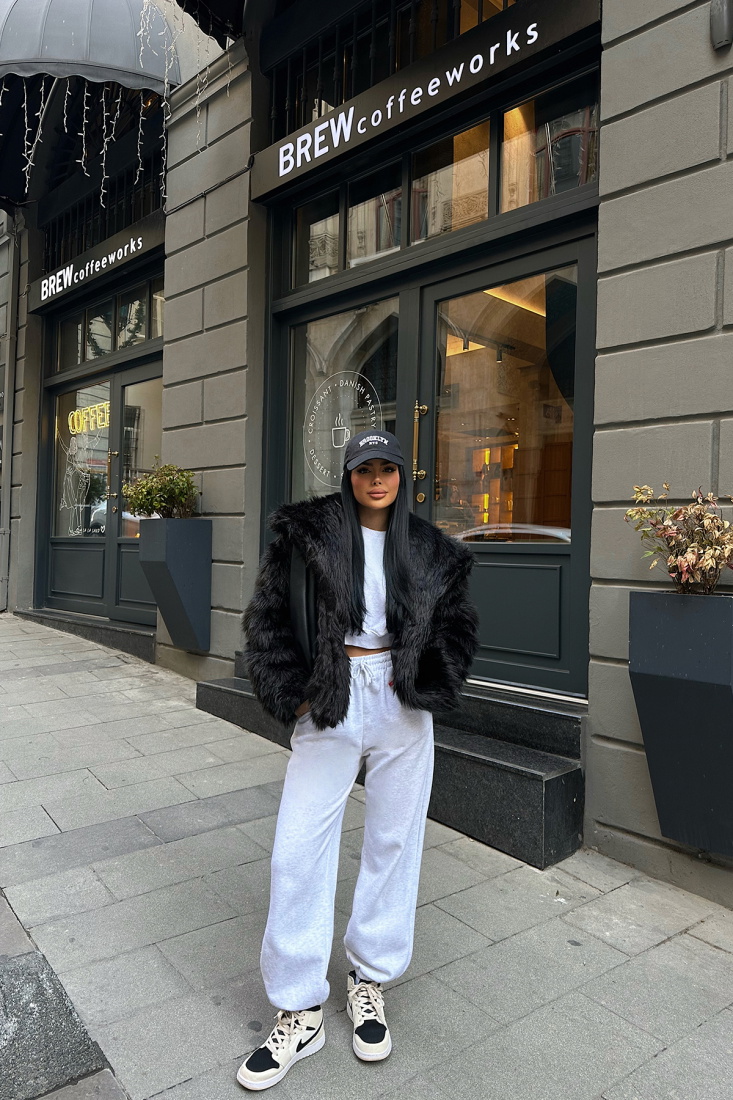 Siyah Eva Kısa Kürk ATE-0763 - EYYO