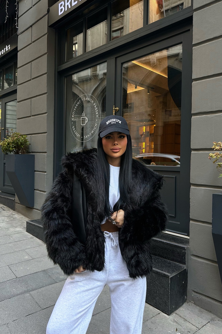 Siyah Eva Kısa Kürk ATE-0763 - EYYO