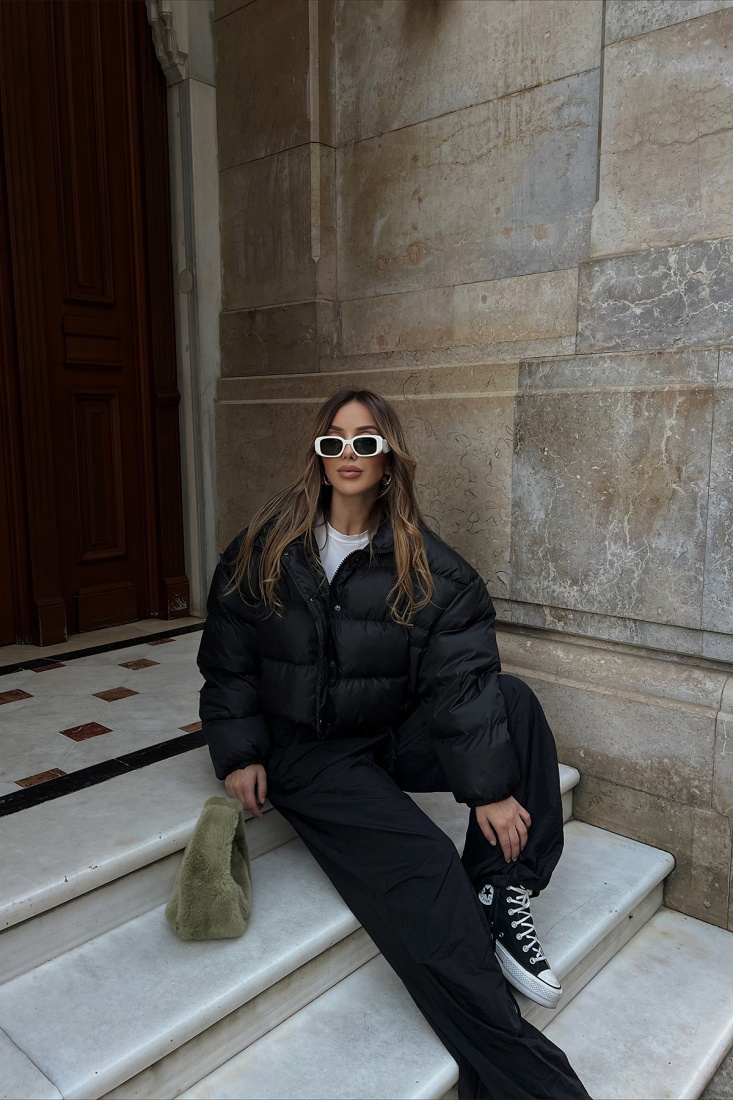 Siyah Fermuar Detay Ceket ATE2207 - EYYO