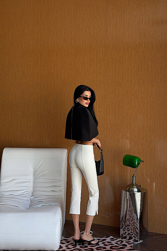 Siyah Suuti Crop Bluz ATE-5302 - 5
