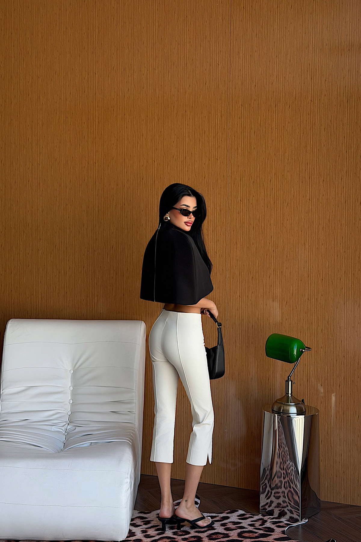 Siyah Suuti Crop Bluz - 5