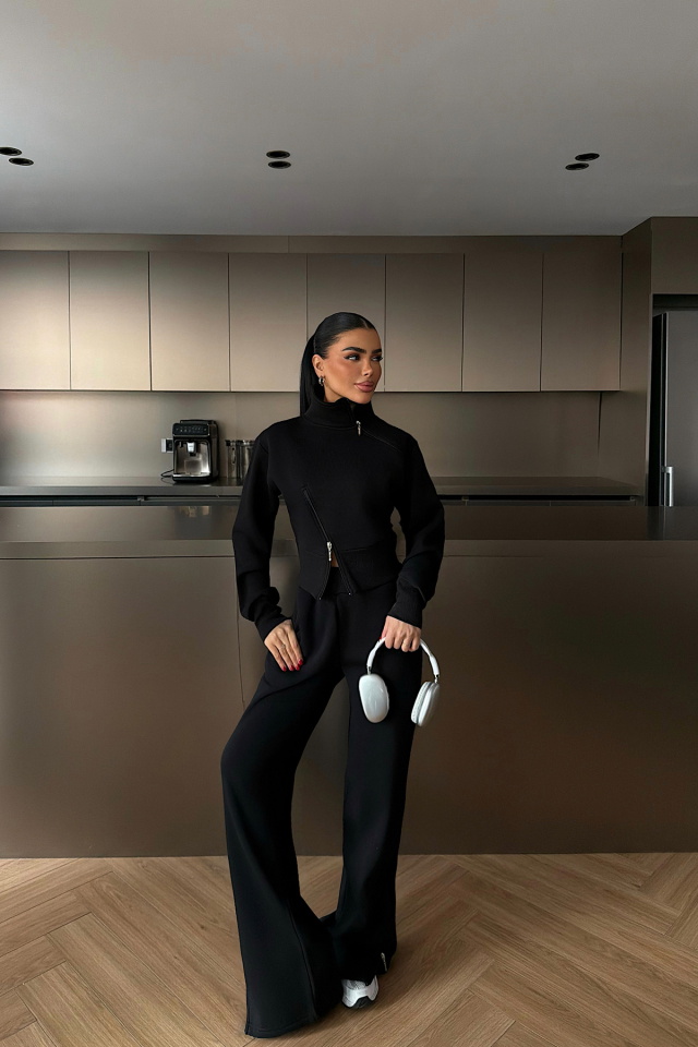 Siyah Belleza Eşofman Takımı ATE-4296 