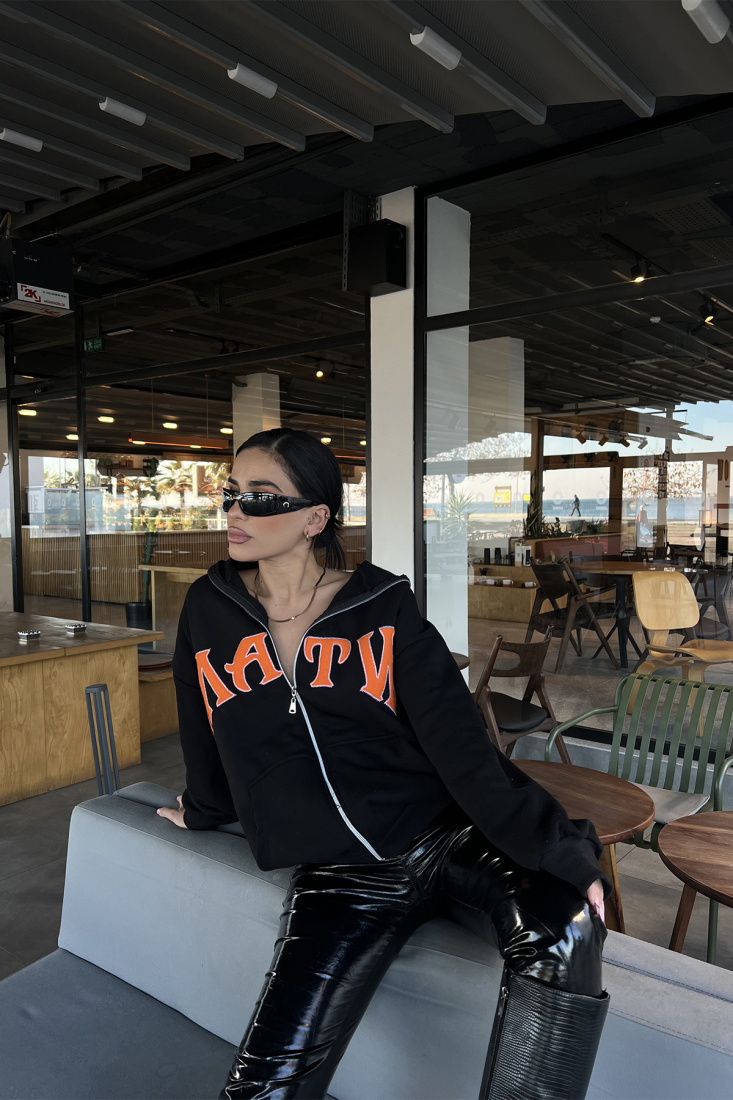 Siyah Fermuar Detay Hırka ATE3289 - fourtyfou