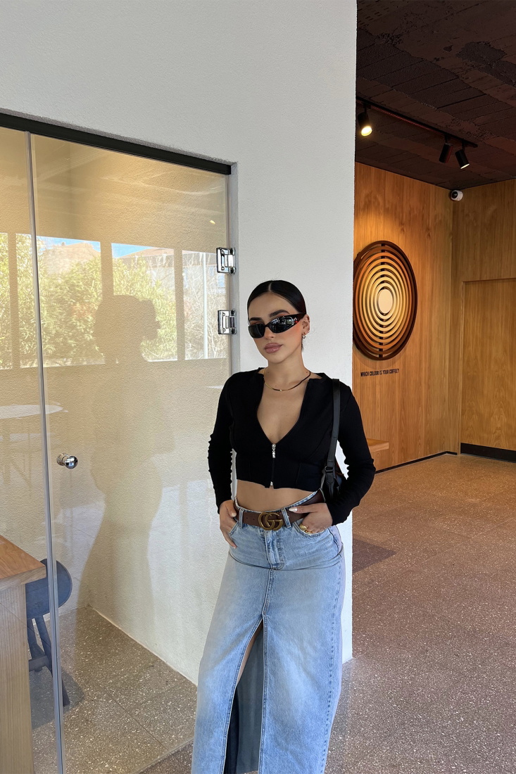 Siyah Fermuar Detay Hırka ATE3826 - DONT FASHİON