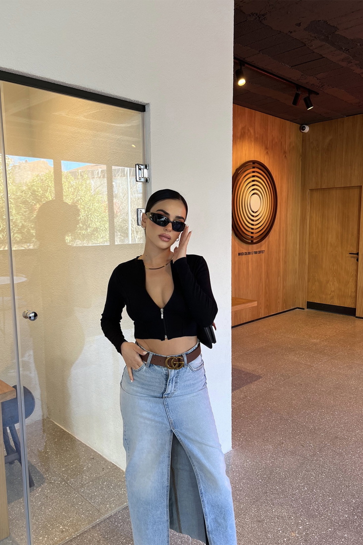 Siyah Fermuar Detay Hırka ATE3826 - DONT FASHİON