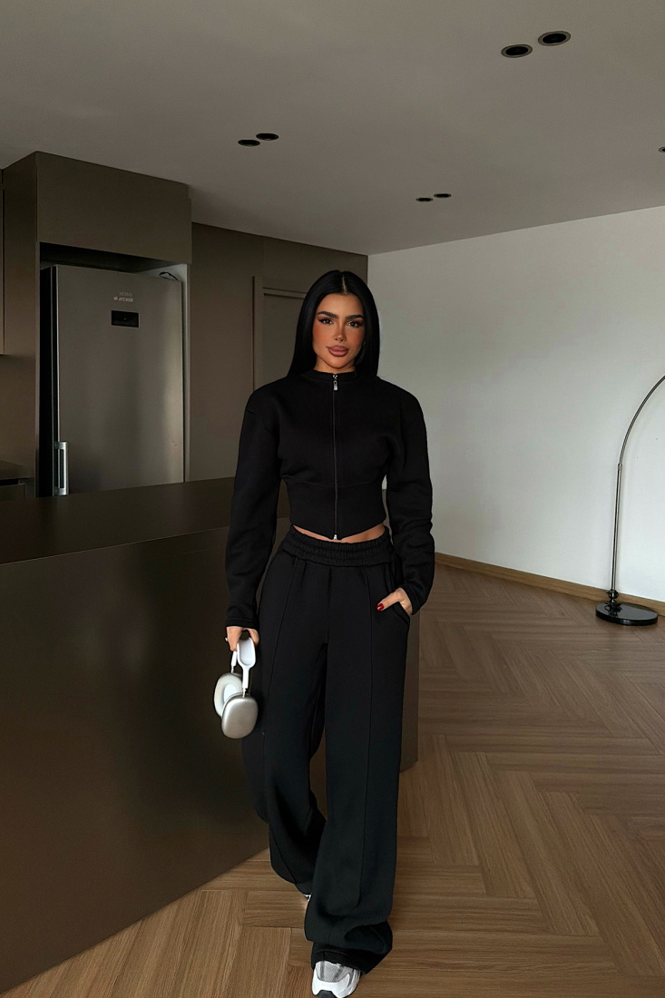 Siyah Doutzen Eşofman Takımı ATE-4136 - EYYO