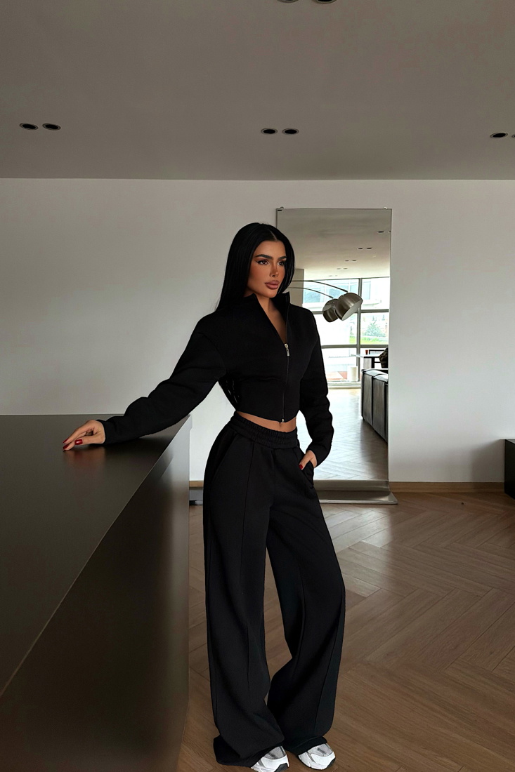 Siyah Doutzen Eşofman Takımı ATE-4136 - EYYO