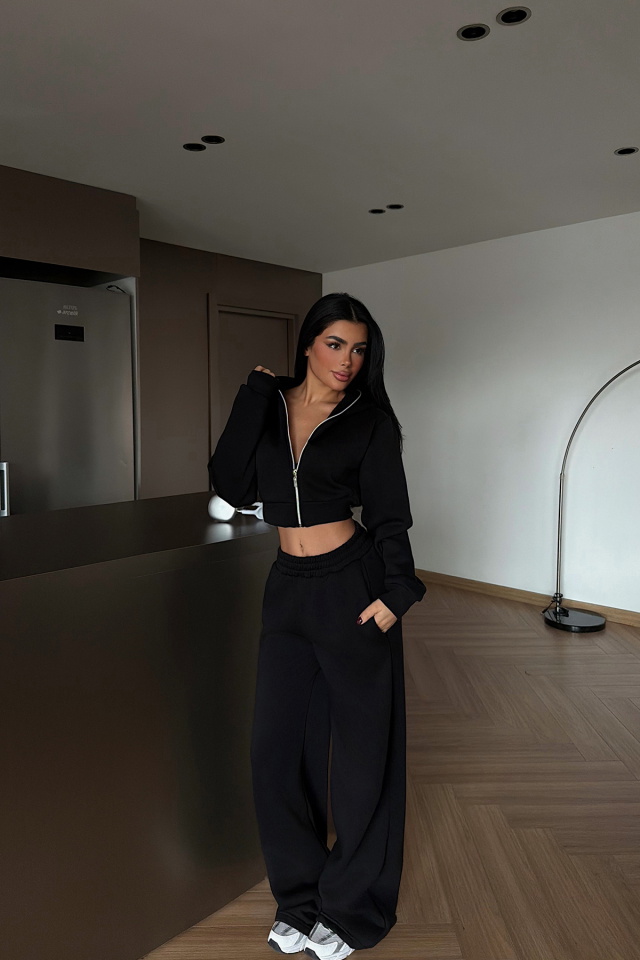 Siyah Jayla eşofman takımı ATE-4156 - 1