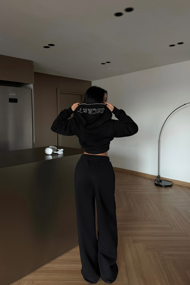 Siyah Slayer eşofman takımı ATE-4156 - 4