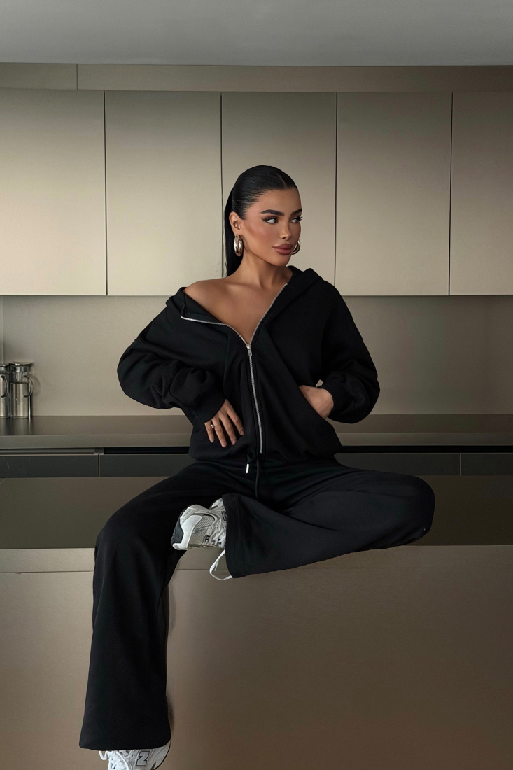 Siyah Sedona Eşofman Takımı ATE-4643 - EYYO