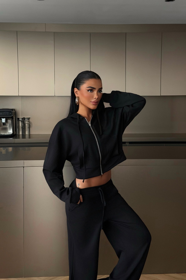 Siyah Priscilla Eşofman Takımı ATE-4731 - 2