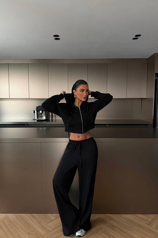 Siyah Priscilla Eşofman Takımı ATE-4731 - 3