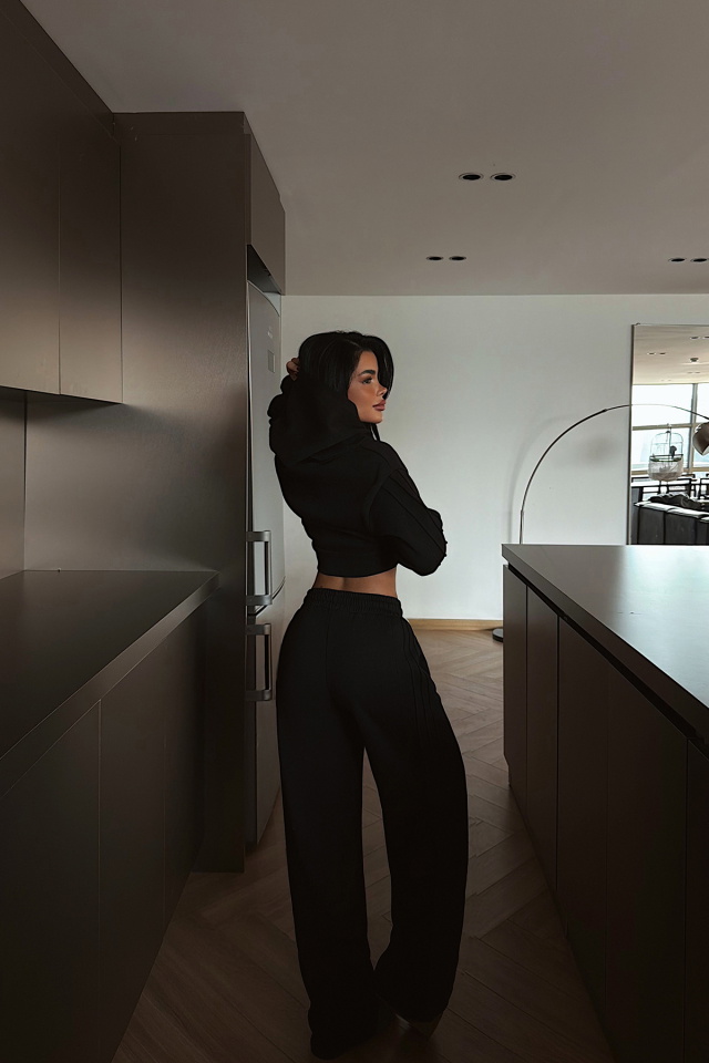 Siyah Joshua Eşofman Takımı ATE-4086 - 4