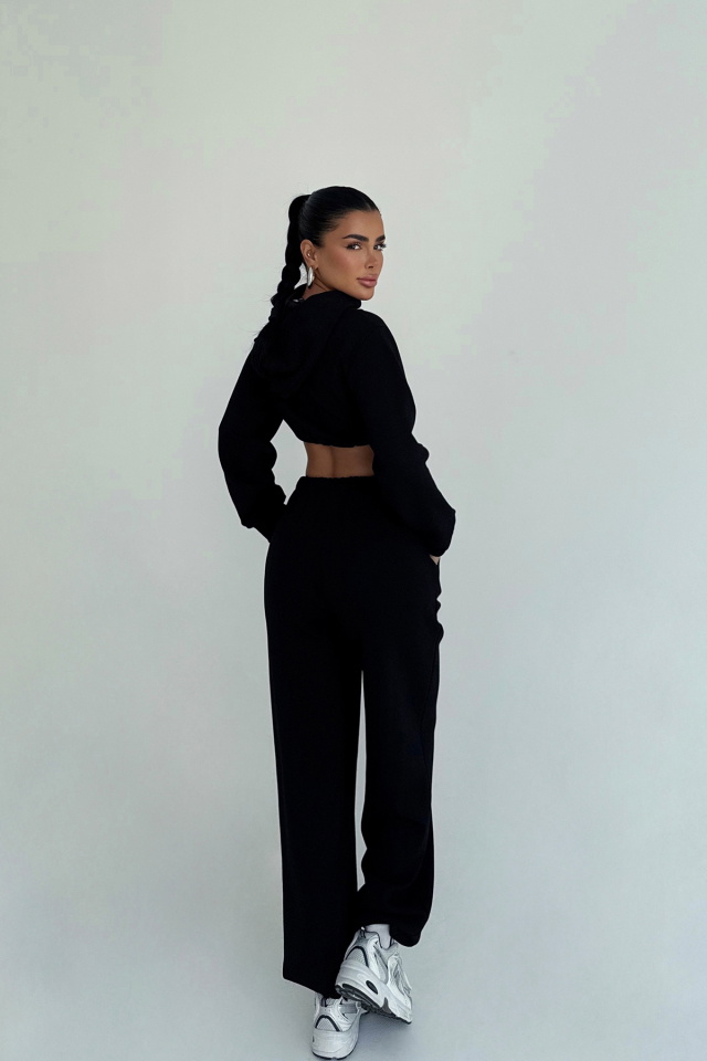 Siyah Farhi Bağlamalı Eşofman Takımı ATE-2471 - 3