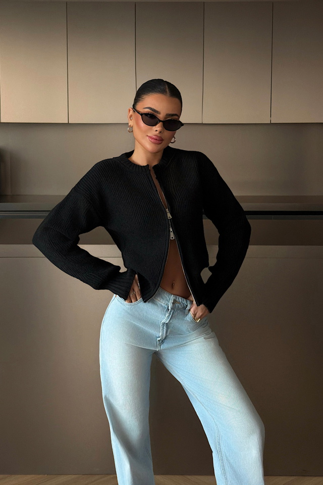 Siyah Lilja Triko Hırka ATE-4059 - 2