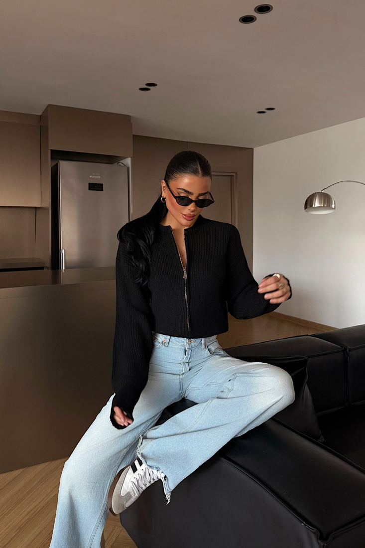 Siyah Lilja Triko Hırka ATE-4059 - EYYO