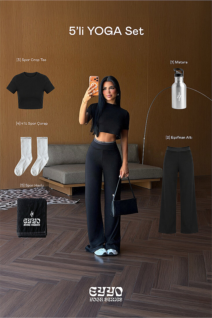 Siyah Finite 5'li Yoga Set