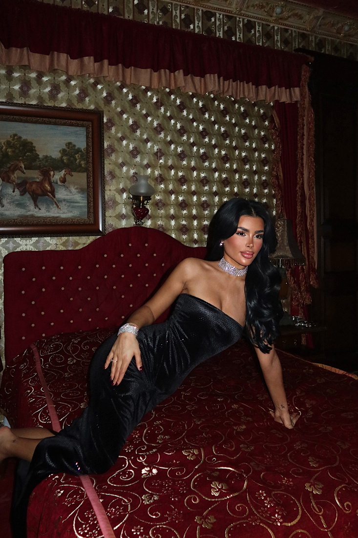 Siyah Lissa straplez elbise ATE-4007 - EYYO