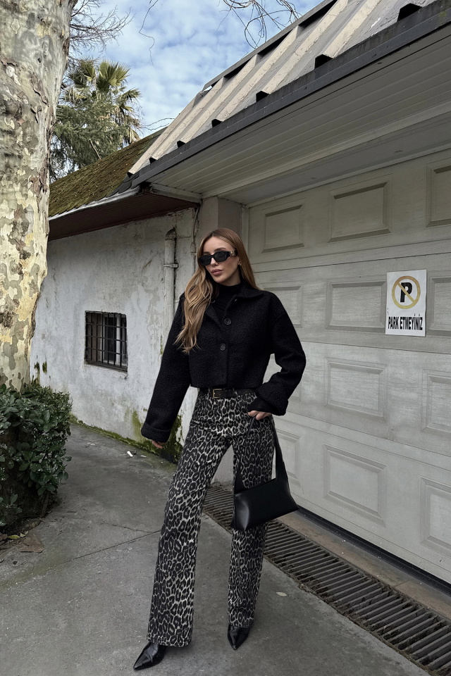 Siyah Belinda Kısa Mont ATE-2031 - 1