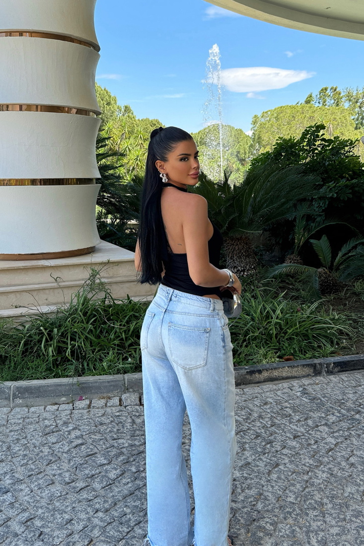 Siyah Rose Bodysuit ATE-0248 - BİROL ATÖLYE