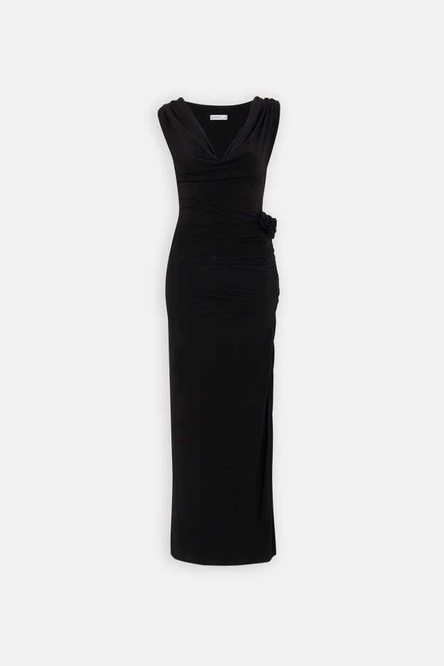 Siyah Kerry Uzun Elbise ATE-1501 - 4