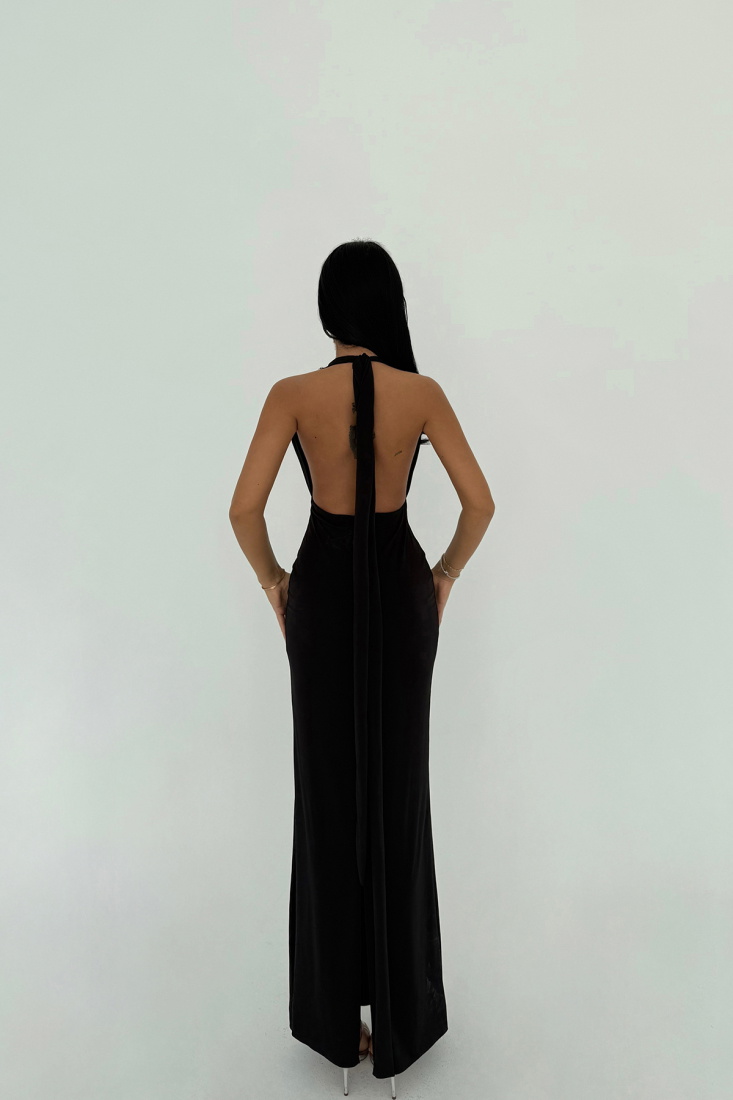 Siyah İvan Uzun Elbise ATE-1829 - EYYO