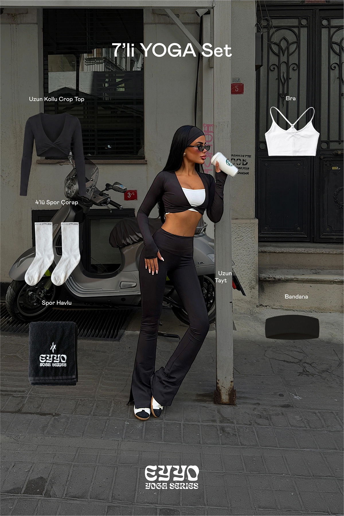 Siyah Harmony 6'lı Yoga Set - 1