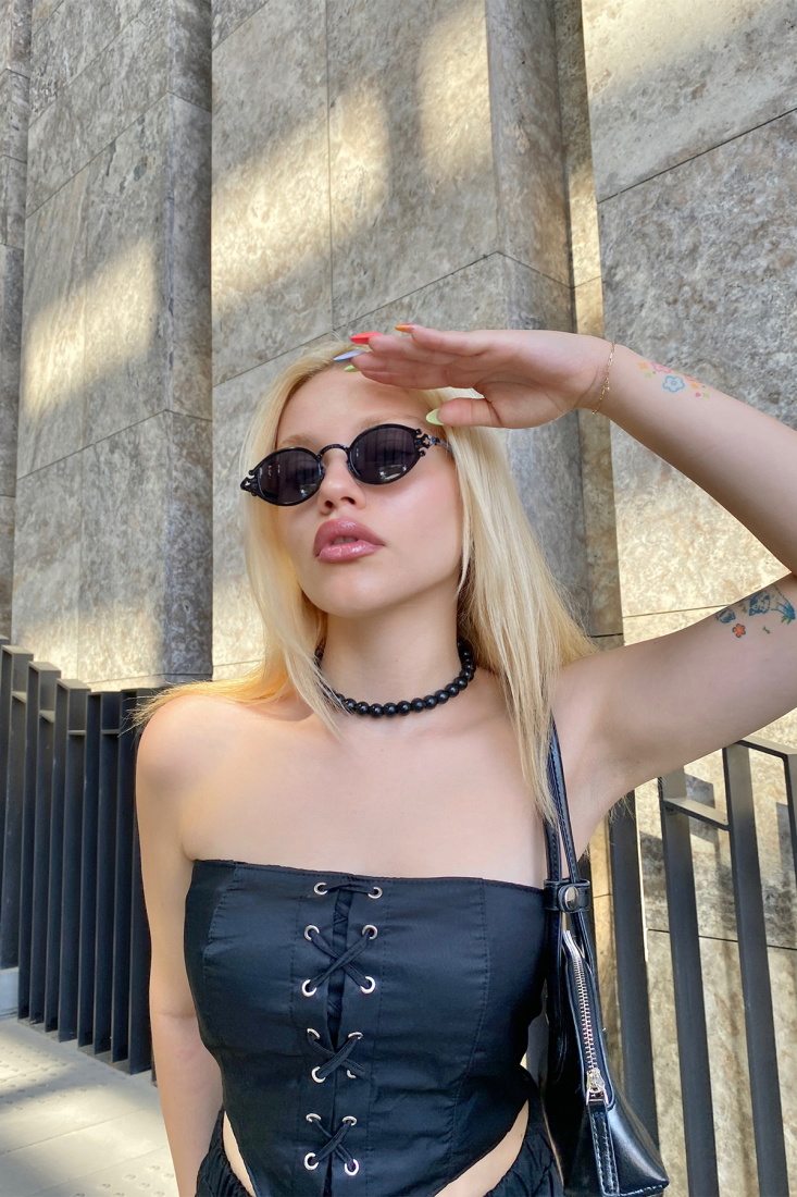 Siyah İnce Çerçeveli Gözlük ATE3281 - 