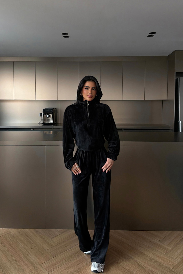 Siyah Kadife Simona Takım ATE-3826 - 1