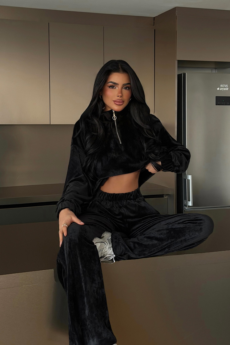 Siyah Kadife Simona Takım ATE-3826 - EYYO